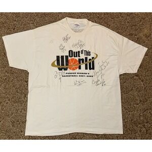 Purdue Boilermakers Womens‎ Basketball Shirt XL Signed Autograph 2001-02 VTG